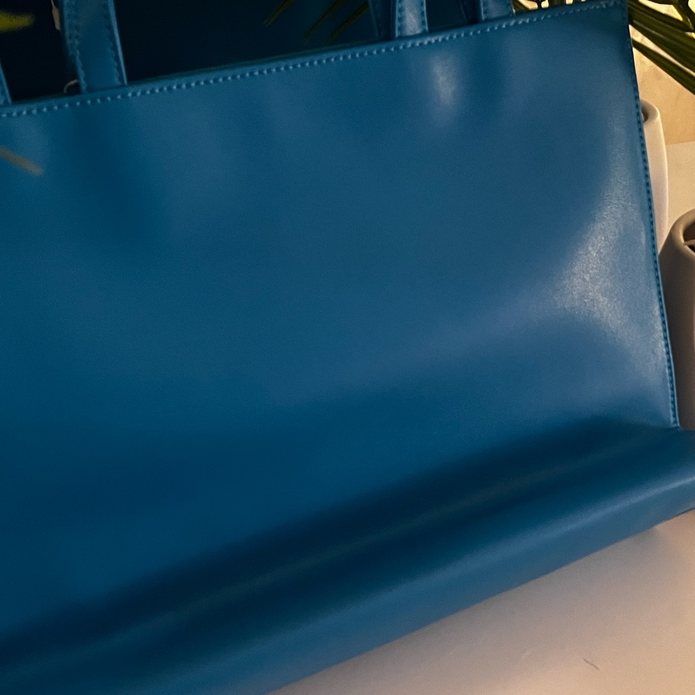 💙 SET NWT TELFAR Cyan blue SET of TWO - medium & small shopping bag totes 💙 - Picture 8 of 14